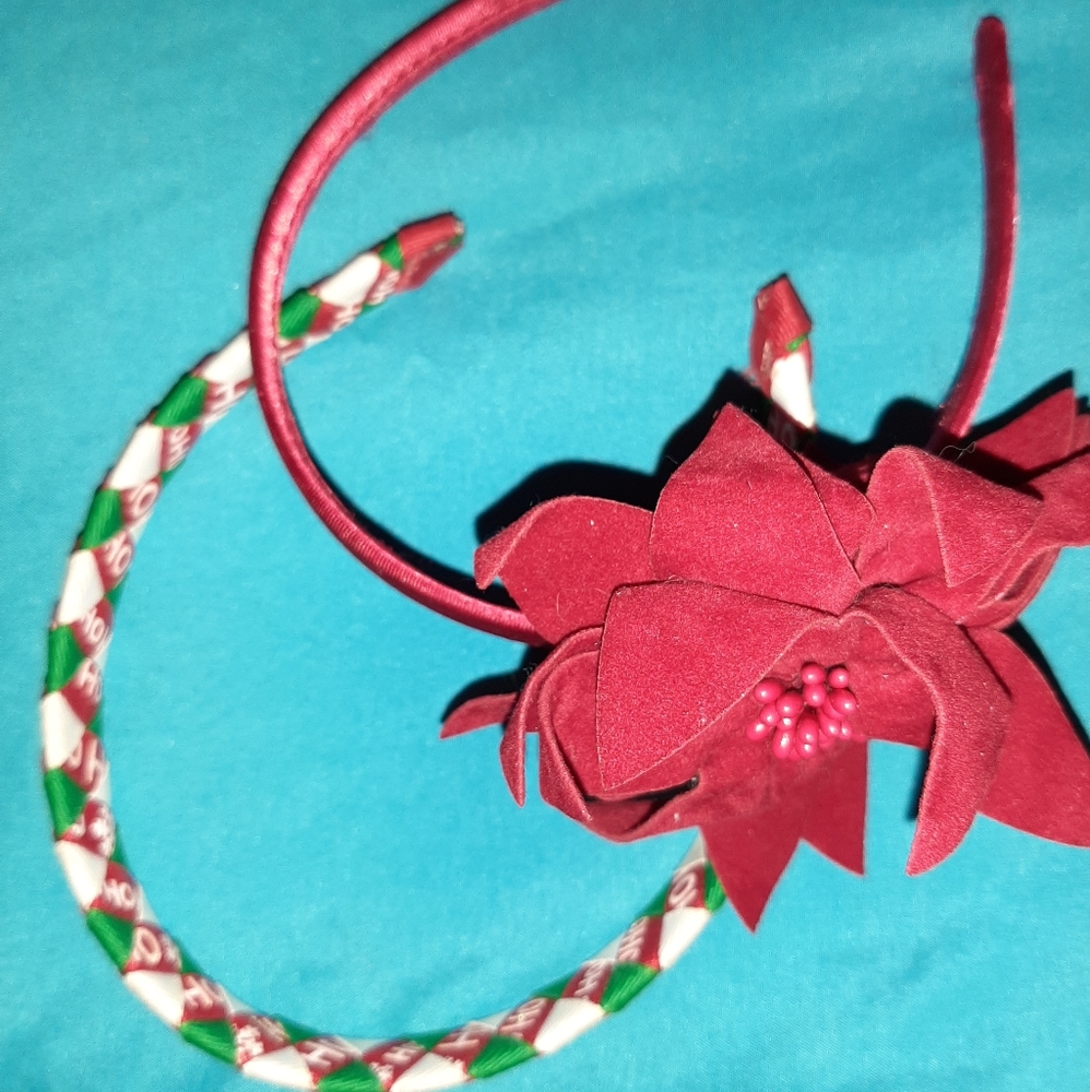 Christmas Holiday Hair Bands TCP Handmade Set of 2